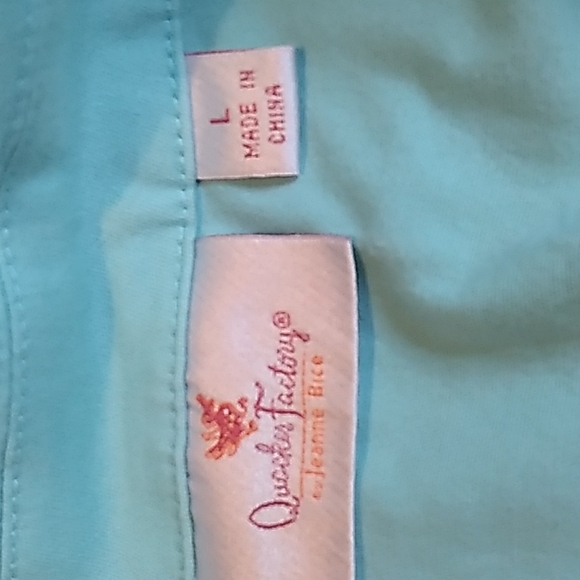Quacker Factory Teal Jean Rhinestoned Vest. Women's Size Large - Picture 5 of 6